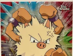 PRIMEAPE #57, Series 1 - 2000, Topps TV Animation Edition Chrome Pokemon Card - Image 3