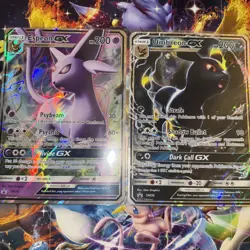 Pokemon TCG JUMBO CARDS Umbreon GX Sm36 Espeon GX Sm35 SM36 Black Star - Image 1
