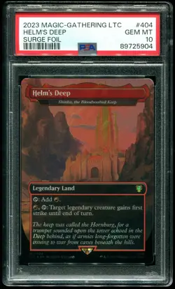 PSA 10 Helm's Deep Surge Foil Lord Of The Rings Magic The Gathering Card MTG 404 - Image 1