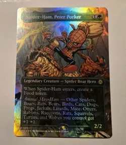 Spider-Ham, Peter Porker (Borderless) 0201 MTG Marvel's Spider-Man Foil M/NM - Image 1