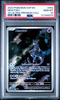 2023 POKEMON SVP EN-SV BLACK STAR PROMO 151 ULTRA-PREM COLL #052 MEWTWO PSA 10 - Image 1