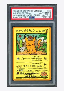 Pokemon PSA AUTH AUTO10 Ooyama’s Pikachu Kouichi Ooyama 1998 No.025 Vending JPN - Image 2