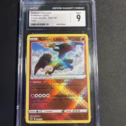 Pokemon 2023 Radiant Charizard 020/159 Crown Zenith Holo CGC MINT 9 English - Image 1