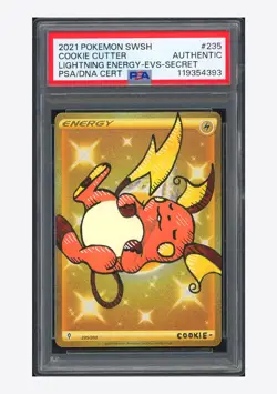 Pokemon PSA & AUTO AUTH Lightning Energy Secret Cookie Cutter 2021 #235 EVS ENG - Image 1