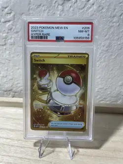 2023 Pokemon MEW EN SWITCH HYPER RARE #206 PSA 8 - Image 1