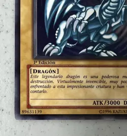 Yu-Gi-Oh BLUE EYES WHITE DRAGON 1st Edition BIK-S001 Spanish Blanco De Ojos Azul - Image 3