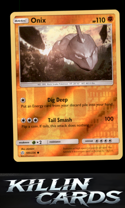 Reverse Holofoil Onix 105/236 Pokemon Common SM - Cosmic Eclipse Card NM - Image 1