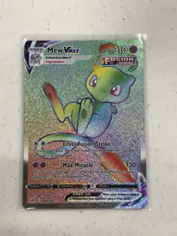 Pokemon Card Mew VMAX 268/264 Fusion Strike Holo Secret Rare, Near Mint, Rainbow - Image 1