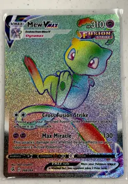 Pokemon Card Mew VMAX 268/264 Fusion Strike Holo Secret Rare, Near Mint, Rainbow - Image 2