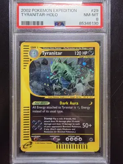 PSA 8 Tyranitar Holo 29/165 - Expedition Rare E Series Pokemon Card - Image 1