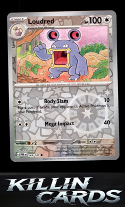 Reverse Holofoil Loudred 149/182 Pokemon Common SV04: Paradox Rift Card NM - Image 1