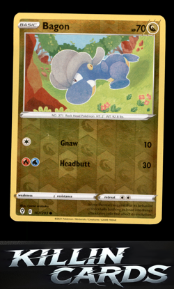 Reverse Holofoil Bagon 107/203 Pokemon Common SWSH07: Evolving Skies Card NM - Image 1