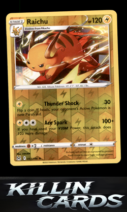 Reverse Holofoil Raichu 053/196 Pokemon Rare SWSH11: Lost Origin Card NM - Image 1