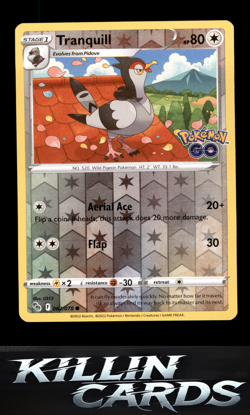 Reverse Holofoil Tranquill 062/078 Pokemon Common Pokemon GO Card NM - Image 1