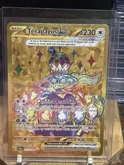 Pokemon TCG Terapagos EX Gold Hyper Rare Card 173/142 Stellar Crown - Image 1