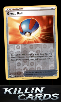 Reverse Holofoil Great Ball 132/159 Pokemon Uncommon Crown Zenith Card NM - Image 1