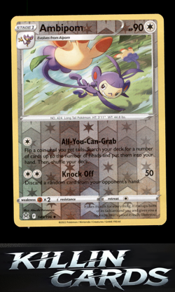 Reverse Holofoil Ambipom 145/196 Pokemon Uncommon SWSH11: Lost Origin Card NM - Image 1