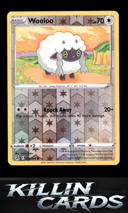 Reverse Holofoil Wooloo (222) 222/264 Pokemon Common SWSH08: Fusion Strike Card - Image 1