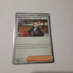 Pokemon Card Team Rockets Giovanni 174/182 SV Destined Rivals LP Double Swirl - Image 1