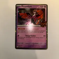 Pokemon TCG Fezandipiti 096/167 Trick Or Trade 2024 Cosmos Holo Rare Card - Image 1