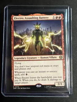 MTG Spider-Man R Electro, Assaulting Battery #0076 Mint - Image 1