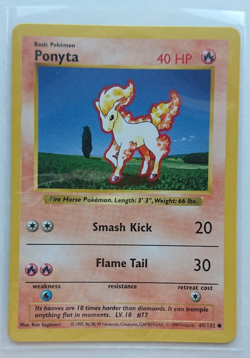 1999 Pokemon Game Ponyta #060 Shadowless - Image 3