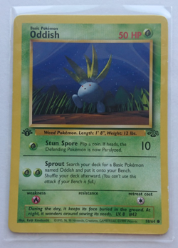 1999 Pokemon Jungle Oddish #058 1st Edition - Image 3