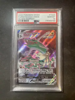 2022 POKEMON SWORD & SHIELD SILVER TEMPEST #TG20 FULL ART/RAYQUAZA VMAX PSA 10 - Image 1