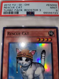Yugioh Rescue Cat TU03-EN002 Turbo Pack: Booster Three Super Rare PSA 9 Mint - Image 2