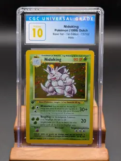 1999 Dutch Pokemon Base Nidoking Holo #11 1st Edition CGC Pristine 10 - Image 1