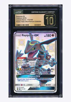 Pokemon CGC10 PRISTINE Rayquaza GX Shiny Holo 2019 177a/168 Hidden Fates ENG #1 - Image 1