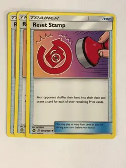 Pokemon TCG Unified Minds Alternate Art Promo 3x Playset Reset Stamp 206a/236 NM - Image 1