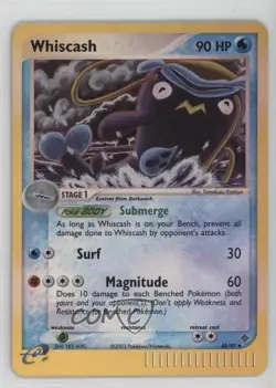 Whiscash Reverse Foil Pokemon EX Dragon #48 2003 - Image 1