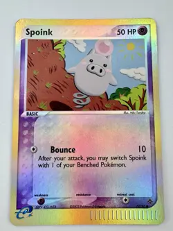 Pokemon TCG Spoink 73/97 EX Dragon Reverse Holo LP/NM! - Image 1
