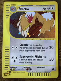 Pokemon TCG Fearow Expedition Base Set Holo Rare Card 11/165 - Image 1
