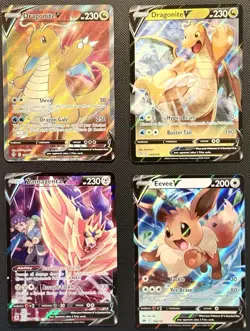 Pokemon V Dragonite, Eevee, Zamazenta 4 Card Lot NO RESERVE - Image 1