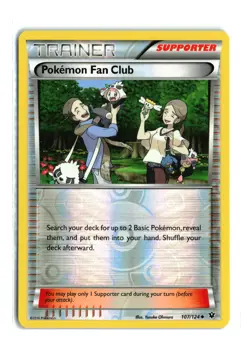 POKEMON FAN CLUB 107/124 REVERSE HOLO XY FATES COLLIDE POKEMON TCG LP - Image 1