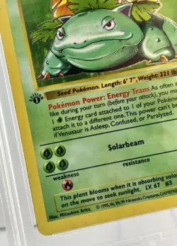 VENUSAUR Holo 1st Edition 1999 Pokemon Base Set Shadowless PSA 2 GOOD - Image 5