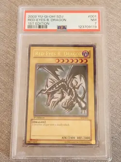 2003 Yu-Gi-Oh! Red-Eyes B. Dragon Black SDJ-001 1st Edition PSA 7 Ultra Rare - Image 1