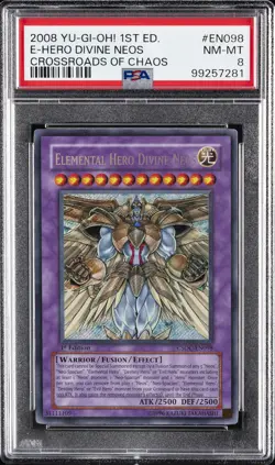 2008 YU-GI-OH! CSOC-CROSSROADS OF CHAOS 1ST ED ELEMENTAL HERO DIVINE NEOS PSA 8 - Image 1