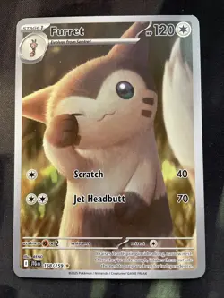 Furret 168/159 Sv09: Journey Together Holo Pokemon Card Full Art Normal Type - Image 1
