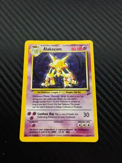 Pokemon Alakazam TCG Card 1/130 Base Set 2 Holo Unlimited Rare - Image 1