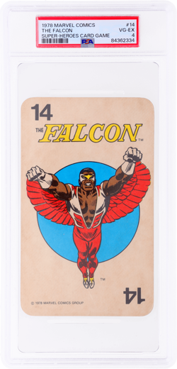 1978 Marvel Comics Super-Heroes Falcon Card Game #14 PSA 4 - Image 1