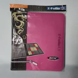 Z-Folio LX BCW Pink Gaming Card Album Zipper Leatherette 12 Pocket Pages NEW - Image 1