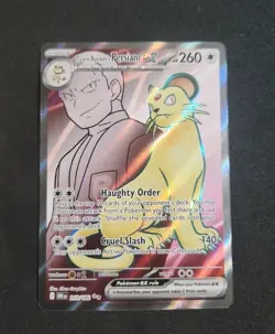 2025 Pokemon Destined Rivals Team Rocket’s Persian Ex Card 219/182 - Image 1