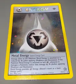 Metal Energy Neo Genesis 19/111 First Edition Rare Holo Swirl Pokemon Card TCG - Image 2
