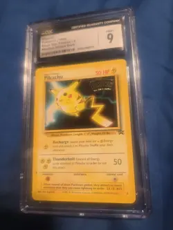 Pikachu Black Star Promo 4 CGC 9 Mewtwo Strikes Back Movie Pokemon Card - Image 1