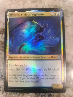 NM Foil Wraith, Vicious Vigilante, MTG, Marvel's Spider-Man, Magic, 160 - Image 1