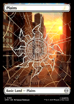 GirlGames - PACK FRESH SPM #189 FULL ART - SPIDER-MAN MTG BASIC LAND PLAINS - Image 2