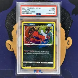 PSA 8 NEAR MINT 2021 Pokemon Shining Fates YVELTAL #046 Amazing Rare - Image 2
